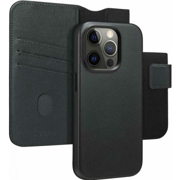 Accezz Leather Bookcase 2-in-1 met MagSafe iPhone 15 Pro - Onyx Black