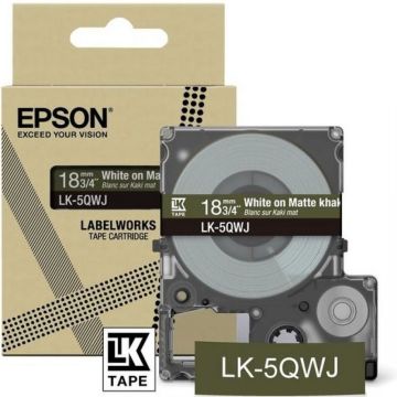 Epson LabelWorks LK-5QWJ - Wit op mat kaki