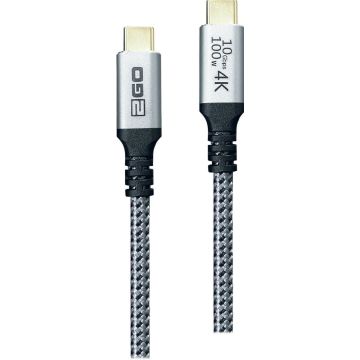 2GO Schnellladekabel USB-C 100W 10Gbps Thunderbolt 1,2m