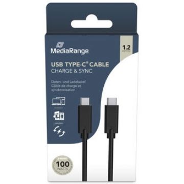 MediaRange USB-C Lade-/Datenkabel USB 3.1 10Gbit/s 1,2m sw
