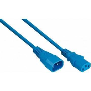 kabelmeister stroomverlengkabel C14 an C14 blauw 5m