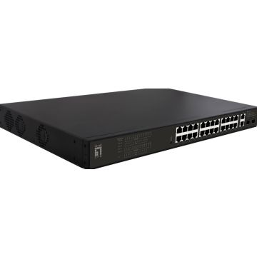 LevelOne Switch 28x GE GEP-2821 19"" 390W 24xPoE