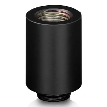 Thermal Grizzly DeltaMate Extender MF28 ‑ Extender fitting ‑ 28 mm ‑ G1/4″ man/vrouw draad ‑ Mat zwart ‑ EPDM afdichting
