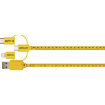 zwartaiger oplaadkabel USB 2.0 A> 3-in-1 1,2m bedruckt MaÃband