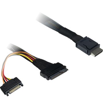 Inter-Tech Kabel SFF 8611-4i - SFF 8639, SATA Power 0,75m