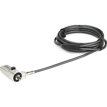 StarTech.com Laptop kabelslot met 4-cijfer combinatieslot - 2m beveiligingskabel