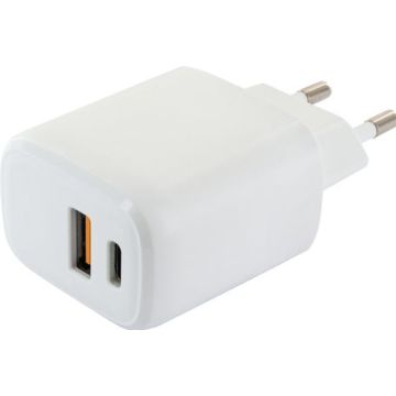 Schwaiger 230V oplader Schnell USB/TypC weiß