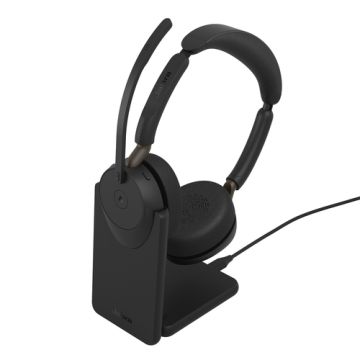 Jabra Evolve3 65 MS Stereo Black (USB-C) + Oplaadstandaard - Headset