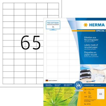 HERMA Etiketten A4 38,1x21,2 mm Rec.Blauer Engel 5200 St