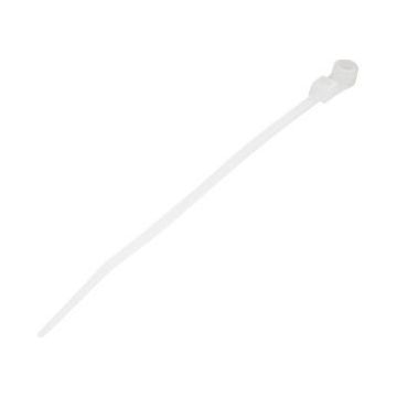 StarTech.com 10cm(4") Cable Ties with Mounting Hole, 2mm(116") wide, 24mm(78") Bundle Dia. 8kg(18lb) Tensile Strength, Nylon 66 Self Locking Ties with Screw Hole, UL Listed, 100 Pack - UL94 V-2 Rated