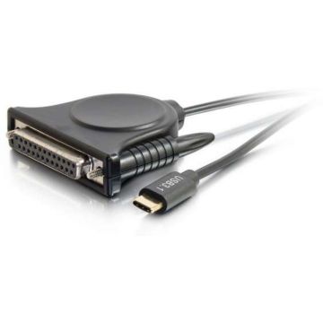 C2G USB Type C to DB25 Parallel Adapter Cable Black - USB  parallelle kabel