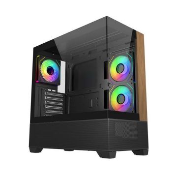 Cooler Master Elite 690 Wood Black - Mid-Towermodel