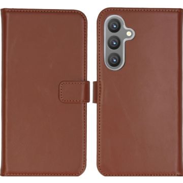 Selencia Echt Lederen Bookcase Samsung Galaxy S24 Plus - Lichtbruin