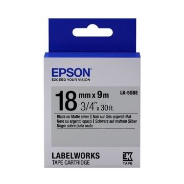 Epson LabelWorks LK-5SBE - Zwart op matzilver