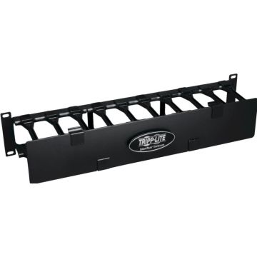 Eaton Tripp Lite Series Rack Enclosure Horizontal Cable Manager Steel w Finger Duct 2URM - Rekkabelbeheergoot met kap