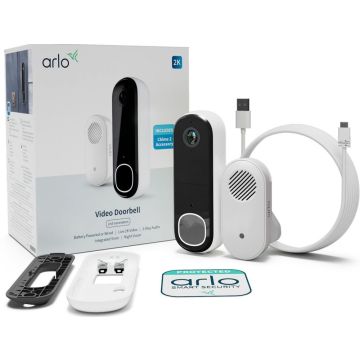 Arlo 2K draadloze video deurbel - Wit