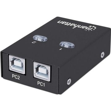Manhattan schakelaar USB 2.0 2-Port zwart