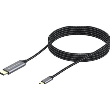 Conceptronic ABBY10G Grijs - USB-C naar HDMI kabel