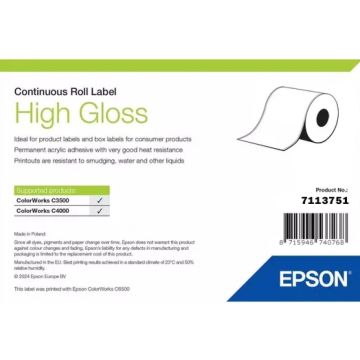 HIGH GLOSS LABEL CONTINUOUS ROLL 76MM X