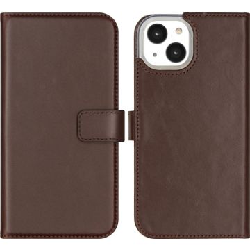 Selencia Echt Lederen Bookcase iPhone 14 - Bruin