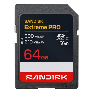 Sandisk Extreme Pro SDXC UHS-II V60 64GB - Flashgeheugenkaart