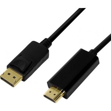 LogiLink DisplayPort-Kabel DP 1.2 zu HDMI 1.4 2m black
