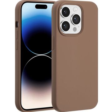 Accezz Liquid Silicone Backcover met MagSafe iPhone 14 Pro - Lichtbruin