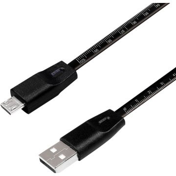 LogiLink USB 2.0 Kabel met Lineal, USB zu Micro-USB-stekker