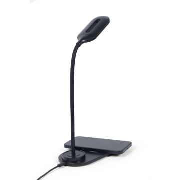 gembird Schreibtischlampe met kabellosem Lader, zwart.