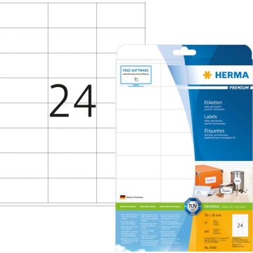 Herma 4360 Etiketten wit 70x36 Premium A4 600 st.