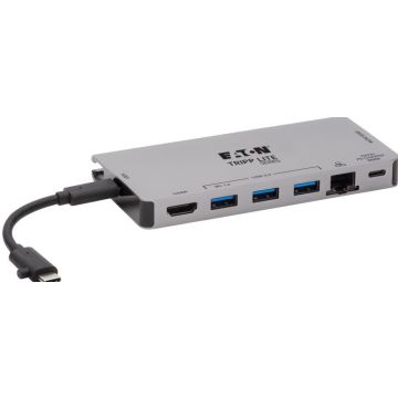 Tripp Lite USB C Docking Station USB Hub 4k w HDMI, Gbe Gigabit Ethernet, SD Card Reader, PD Charging - Dockingstation