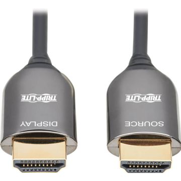 Tripp Lite Fiber Active Optical Cable (AOC) 8K HDMI Plenum-Rated - UHD @ 60 Hz, HDR, MM, Black, 15 m