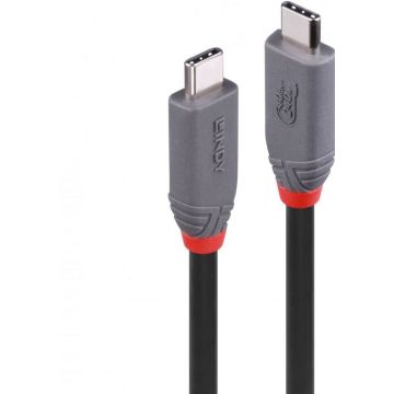 LINDY 1.5m USB4 240W Type C Kabel, 40Gbit/s, Anthra Line