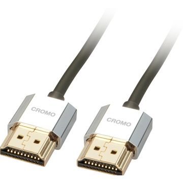 LINDY 1m CROMO Slim High Speed HDMI Cable with Ethernet