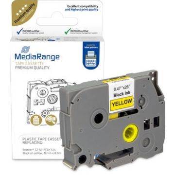 MediaRange Schriftbandka. Brother TZ-631/TZe-631 12mm 8m sch
