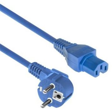 POWERCORD CEE 7/7-C15 BU 1.00M. 1 stk