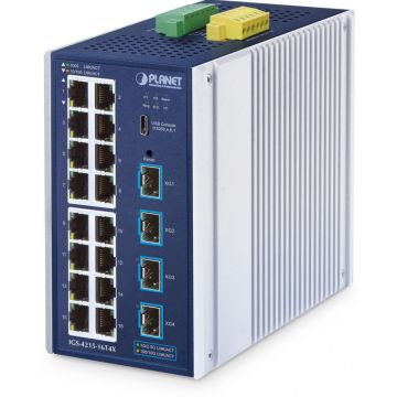Planet Industrial L2/L4 16-Port Managed Switch IGS-4215-16T4