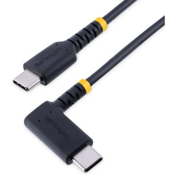 StarTech.com 6ft (2m) USB C Charging Cable Right Angle, 60W PD 3A, Heavy Duty Fast Charge USB-C Cable, USB 2.0 Type-C, Durable and Rugged Aramid Fiber, S20iPadPixel - High Quality USB Charging Cord (R2CCR-2M-USB-CABLE)