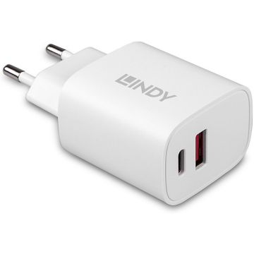 LINDY USB Typ A & C Charger 20W, weiß