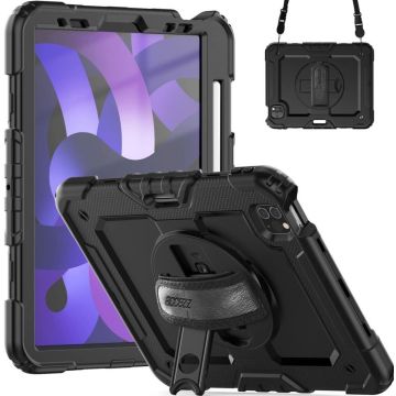 Accezz Rugged Backcover met schouderstrap iPad Air 5 (2022) / Air 4 (2020) - Zwart