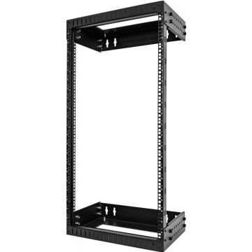 StarTech.com 21U 19" Wandmonteerbare Server Rack, Verstelbare Diepte 12-20", 2 Post Open Frame Serverruimte Rack voor AVDataServerSwitch met Kooimoeren en Schroeven (RACK-21U-20-WALL-OA) - Rack open frame
