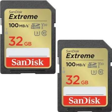 SanDisk Extreme SDXC V30 32GB 2-pack - Flashgeheugenkaart