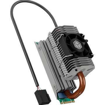 SSD Acc ICY BOX Heat pip heat sink Kühler for M.2 with 30mm fan and swivelling heatpipe