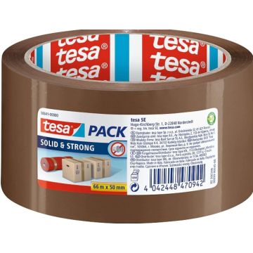 tesapack Solid&Strong Paketband 66m x 50mm bruin