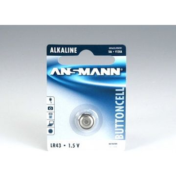 LR43, Battery 1.5V, 75mAh Alkaline