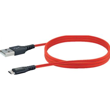 Schwaiger USB-Kabel 2.0 St. A->2.0 Micro B 1,2m rood