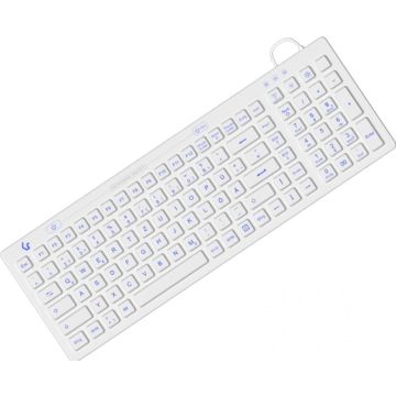 Keyboard KeySonic, USB Beleuchtet,Silikon,white Wasser und Staub geschützt IP68,QWERTZ