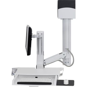 Ergotron StyleView Sit‑Stand Combo System - Wand‑werkstation met monitor, keyboard‑tray en CPU‑houder