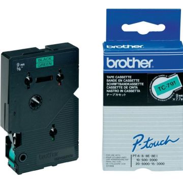 Brother TC791 - 9 mm x zwart op groen