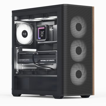 AeroCool Behuizing Midi D501A-G-BK-V2 (B/Wood/ATX)